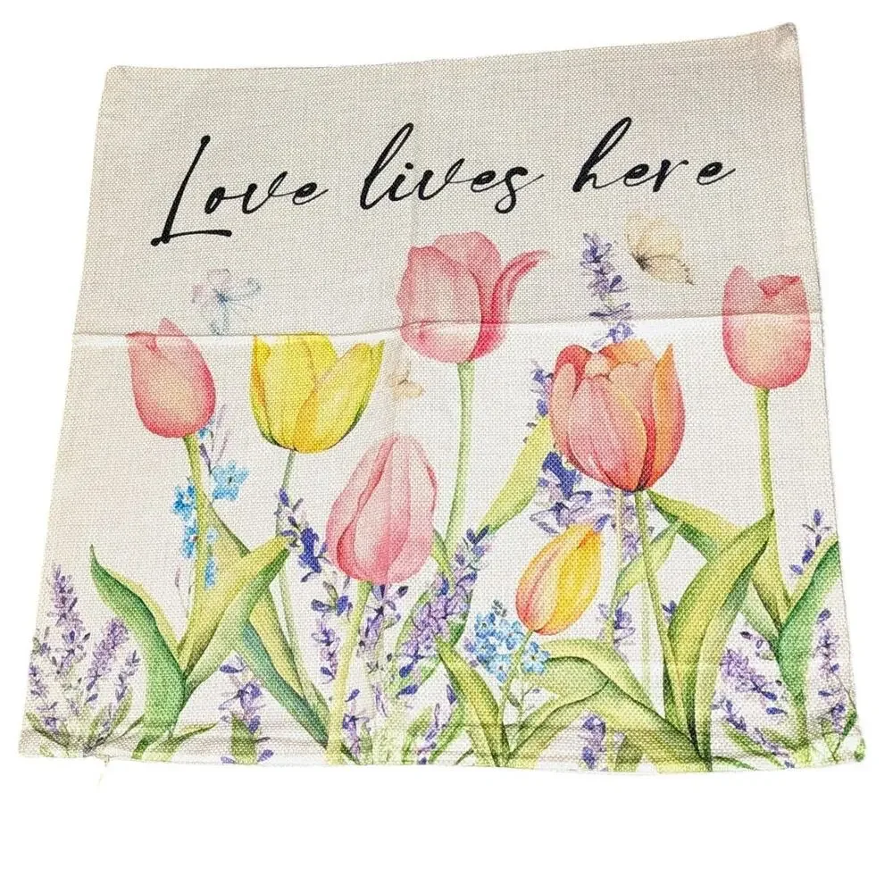 NWOT Spring Floral Zippered 17x17 Decorative Pillow Cover